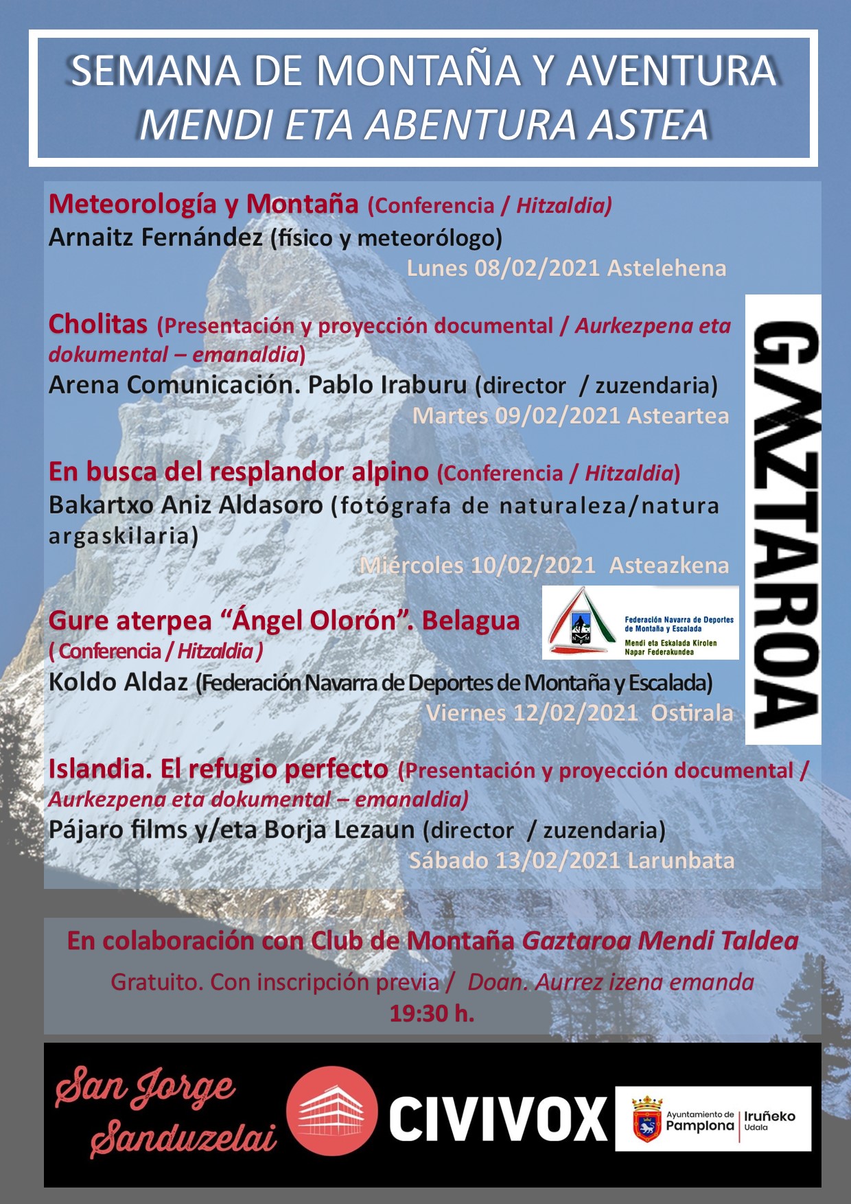 GAZTAROA, SEMANA DE MONTA&Ntilde;A Y AVENTURA 2021